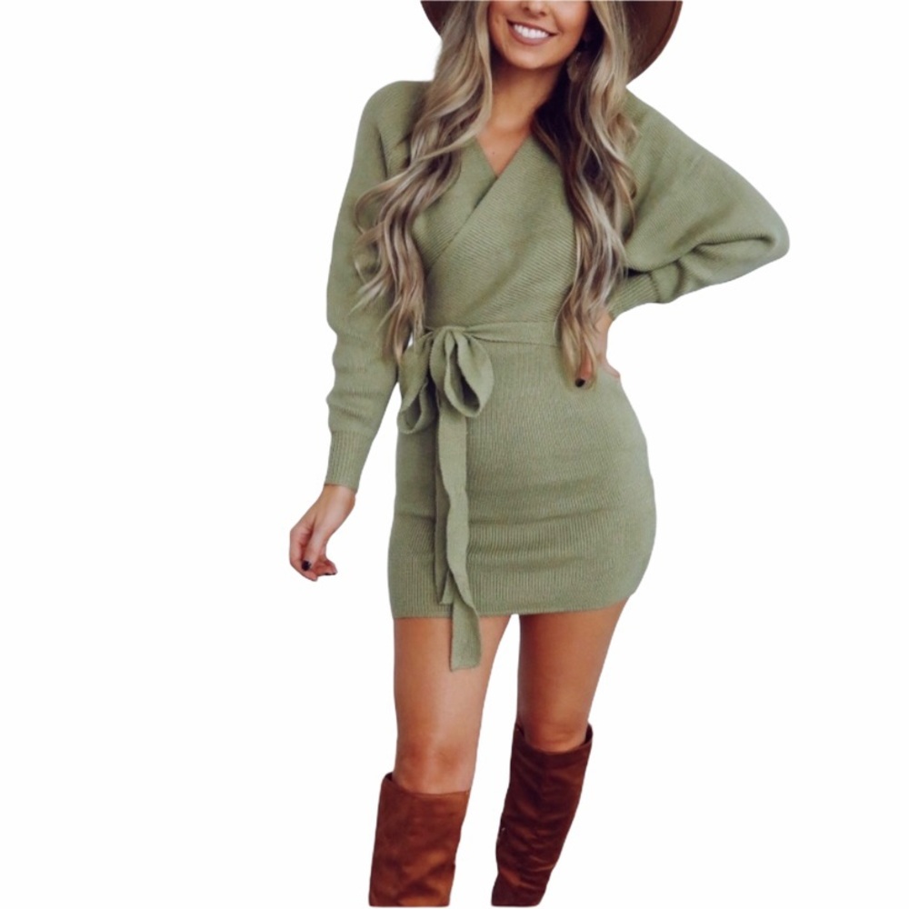 Sweater Dress Green Small